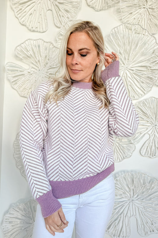 Lavender Chevron Sweater