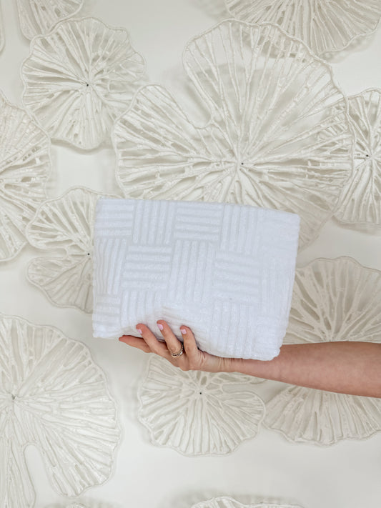 White Terry Tile Pouch