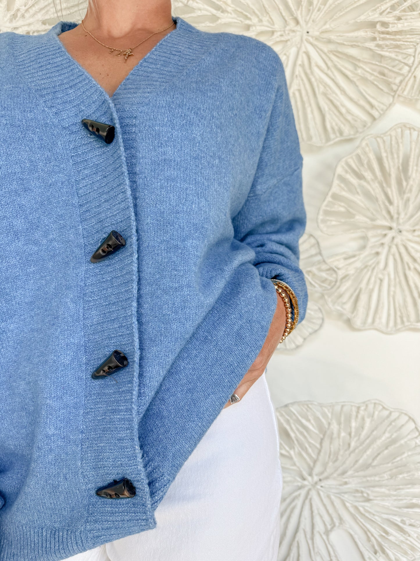 Coastal Blue Oversized Cardigan