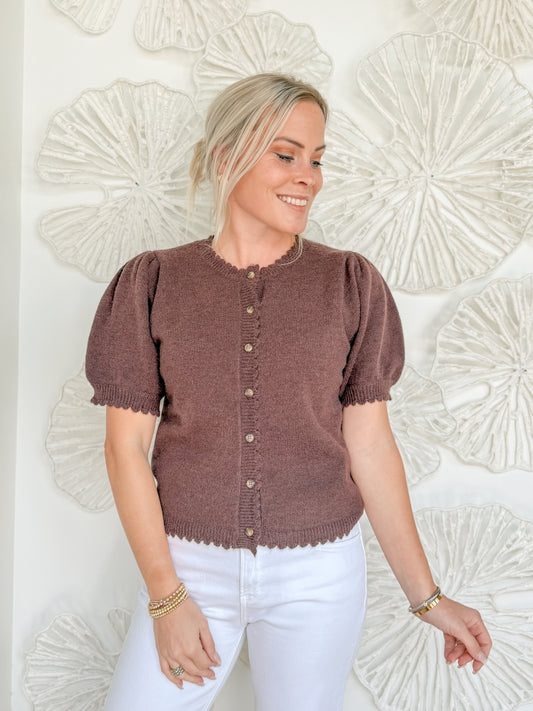 Chocolate Scallop Detail Sweater