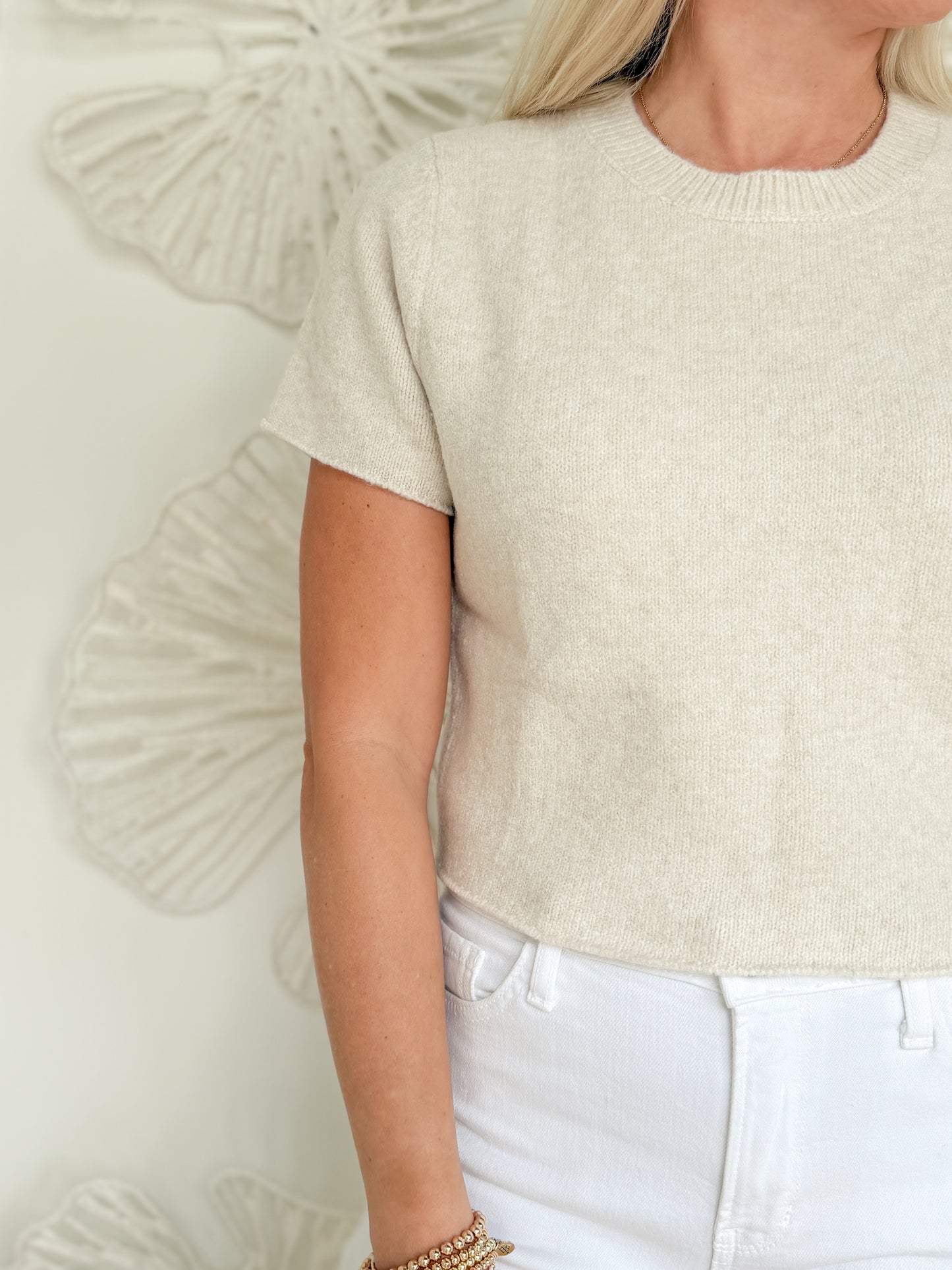 Beige Cropped Sweater