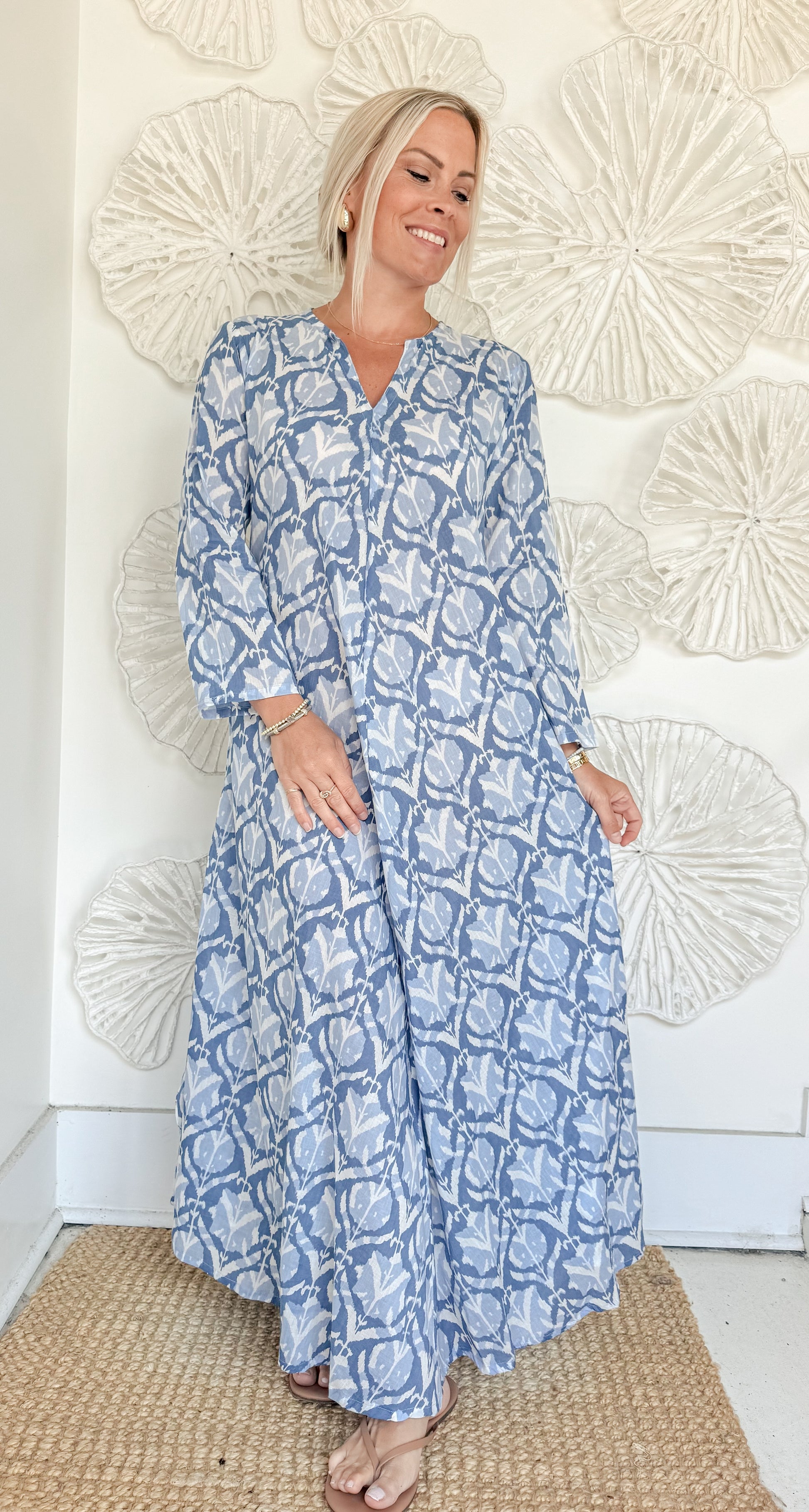 The Calypso Block Print Maxi blueheronboutique The Calypso Block Print Maxi blueheronboutique