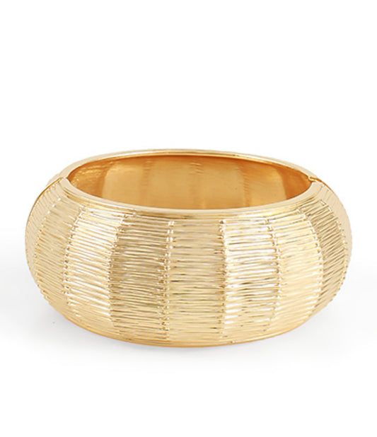 Wide Brushed Gold Bangle