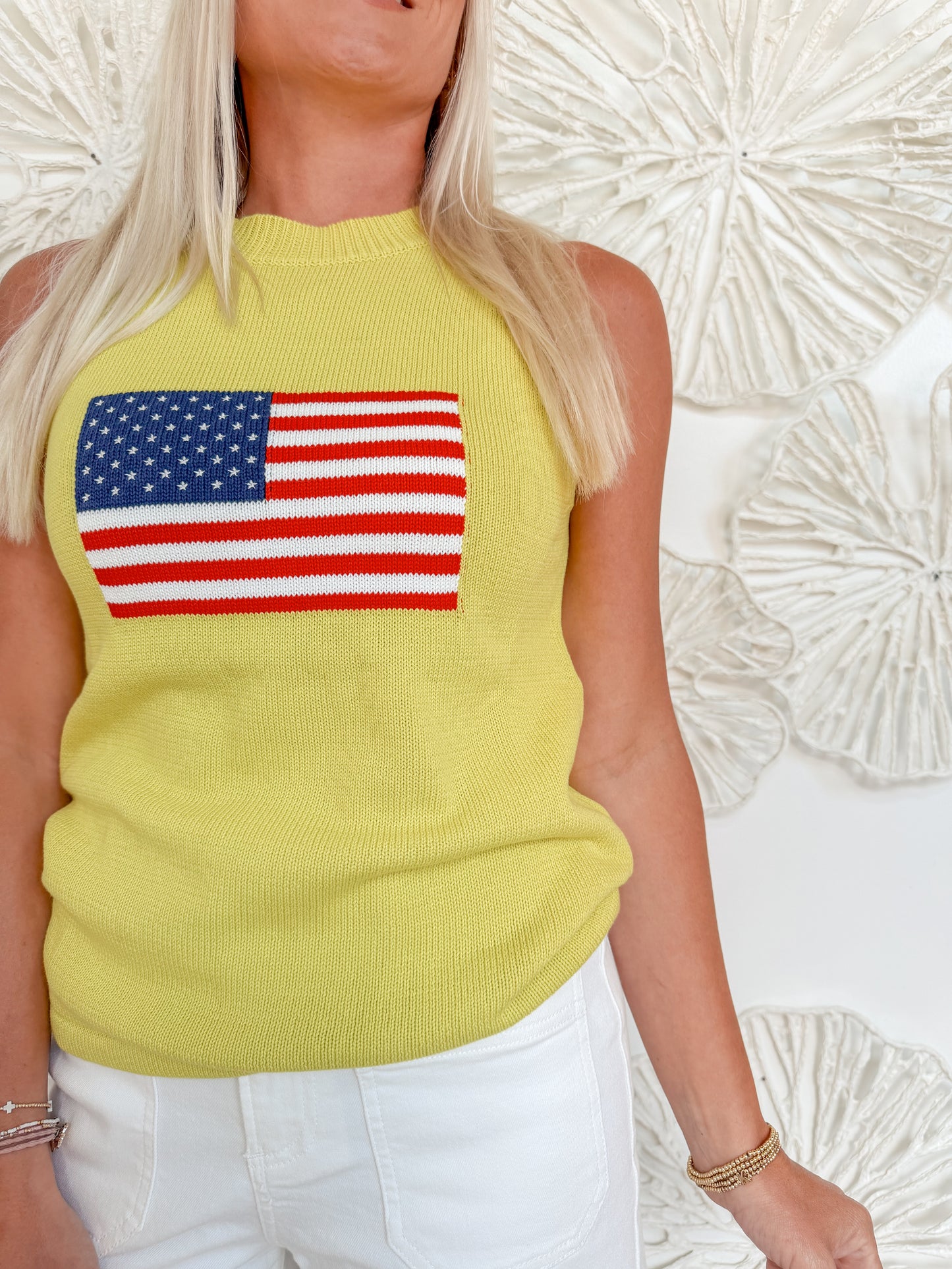 Lime American Flag Blouse