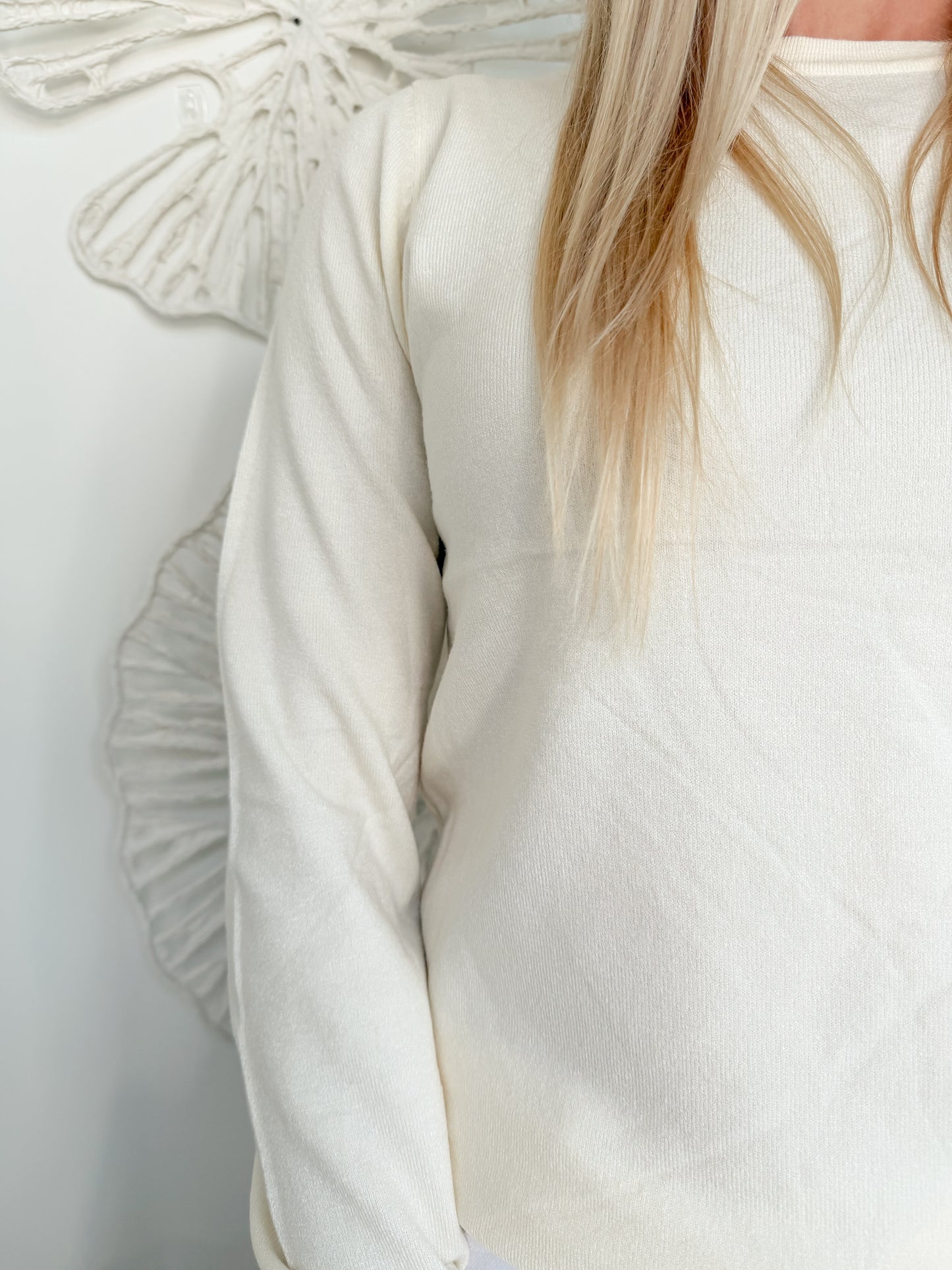 Cream Crew Neck Sweater