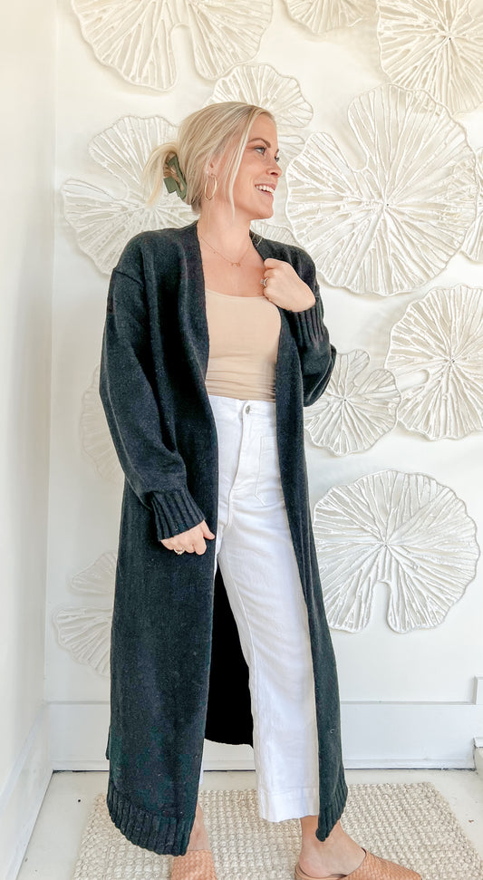 Black Wool Cardigan