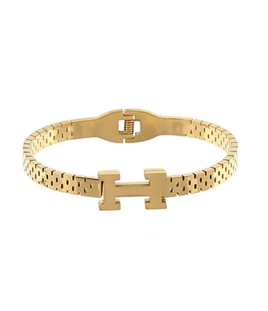 Gold Watchband Bangle