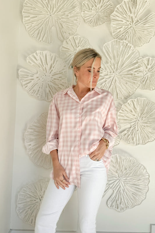 Pink Gingham Blouse