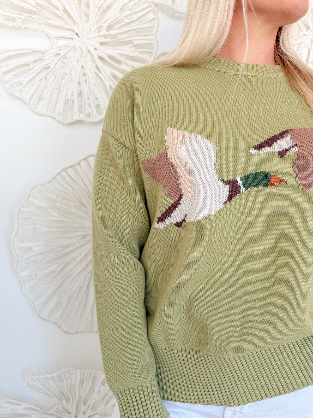 Moss Duck Knit Sweater