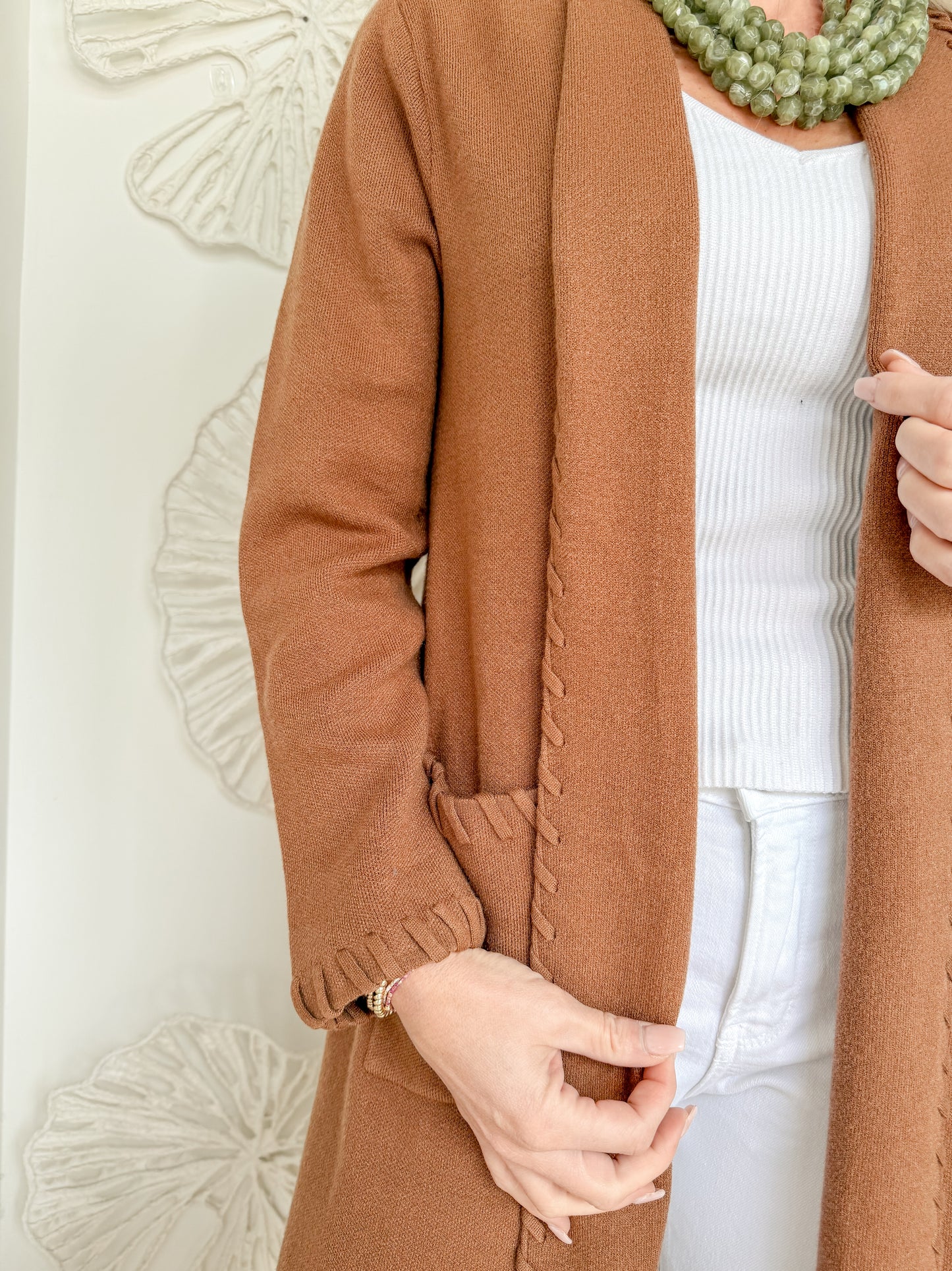 Dark Brown Stitch Detail Coat