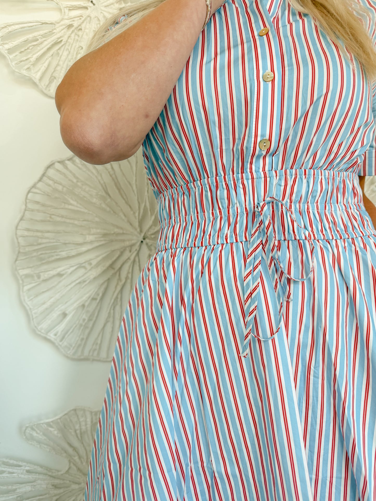 Red/White/Blue Striped Collared Mini