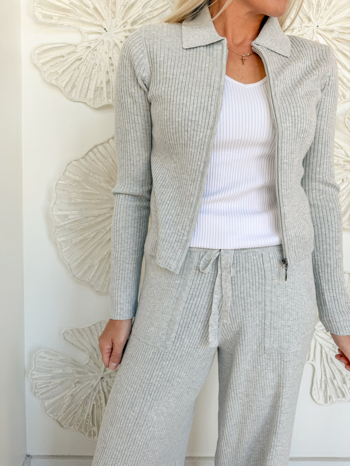 Grey Mist Ribbed Lounge Set