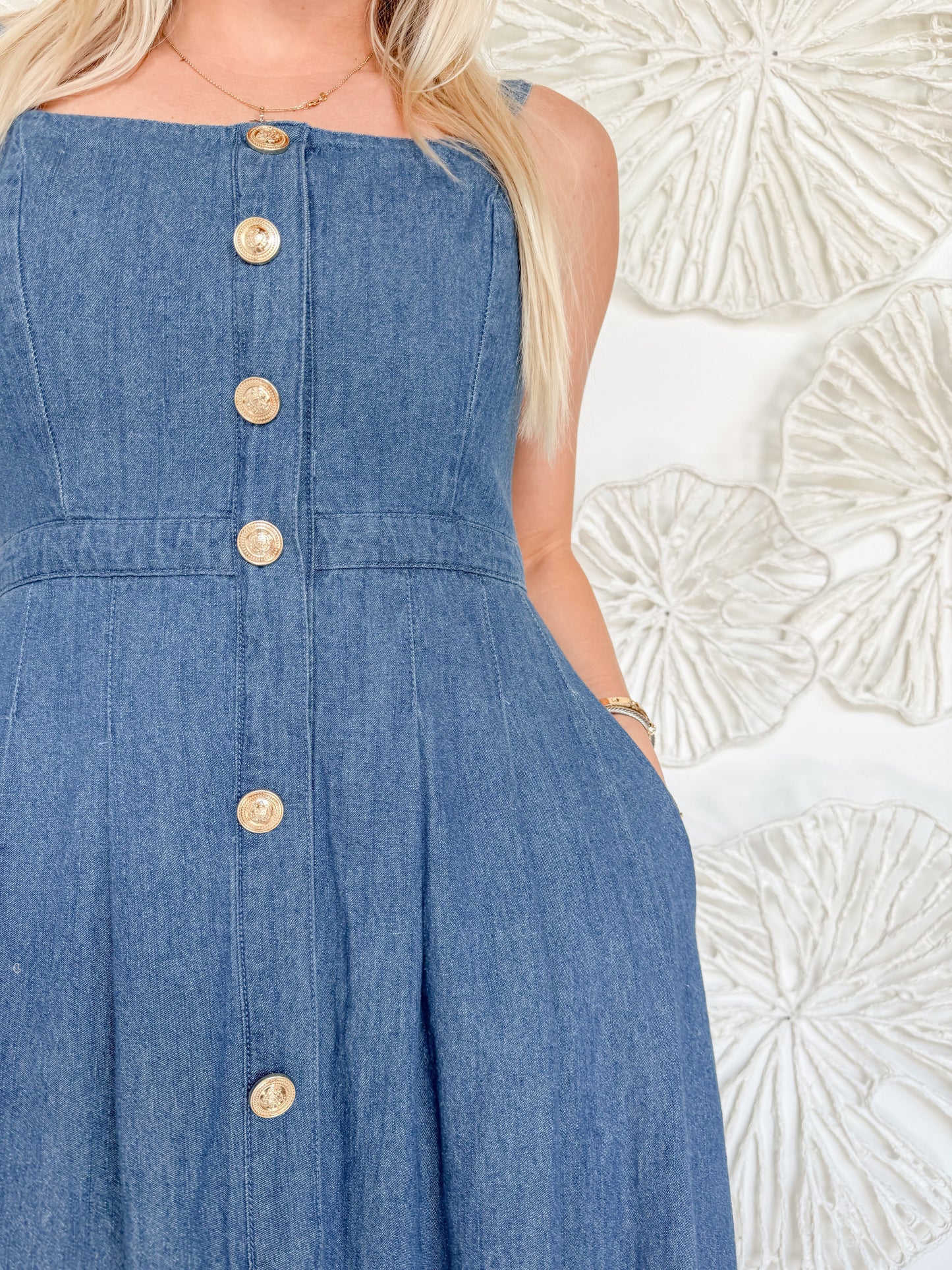 Light Denim Button Maxi