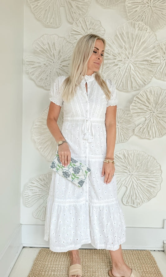 Sail to Sable White Eyelet Maxi