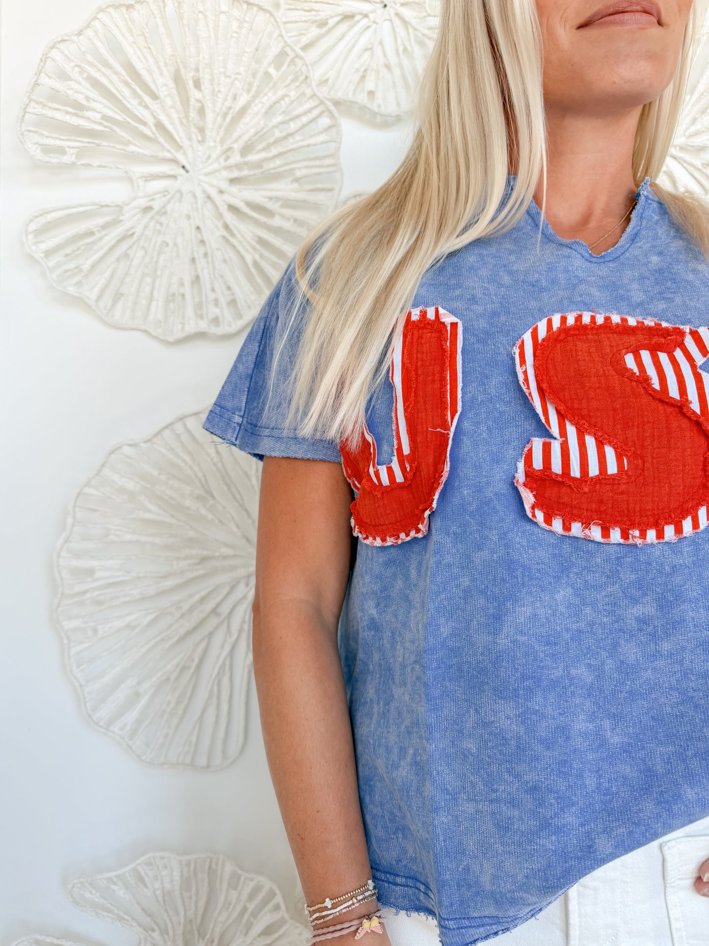 Blue Mineral Wash USA Tee