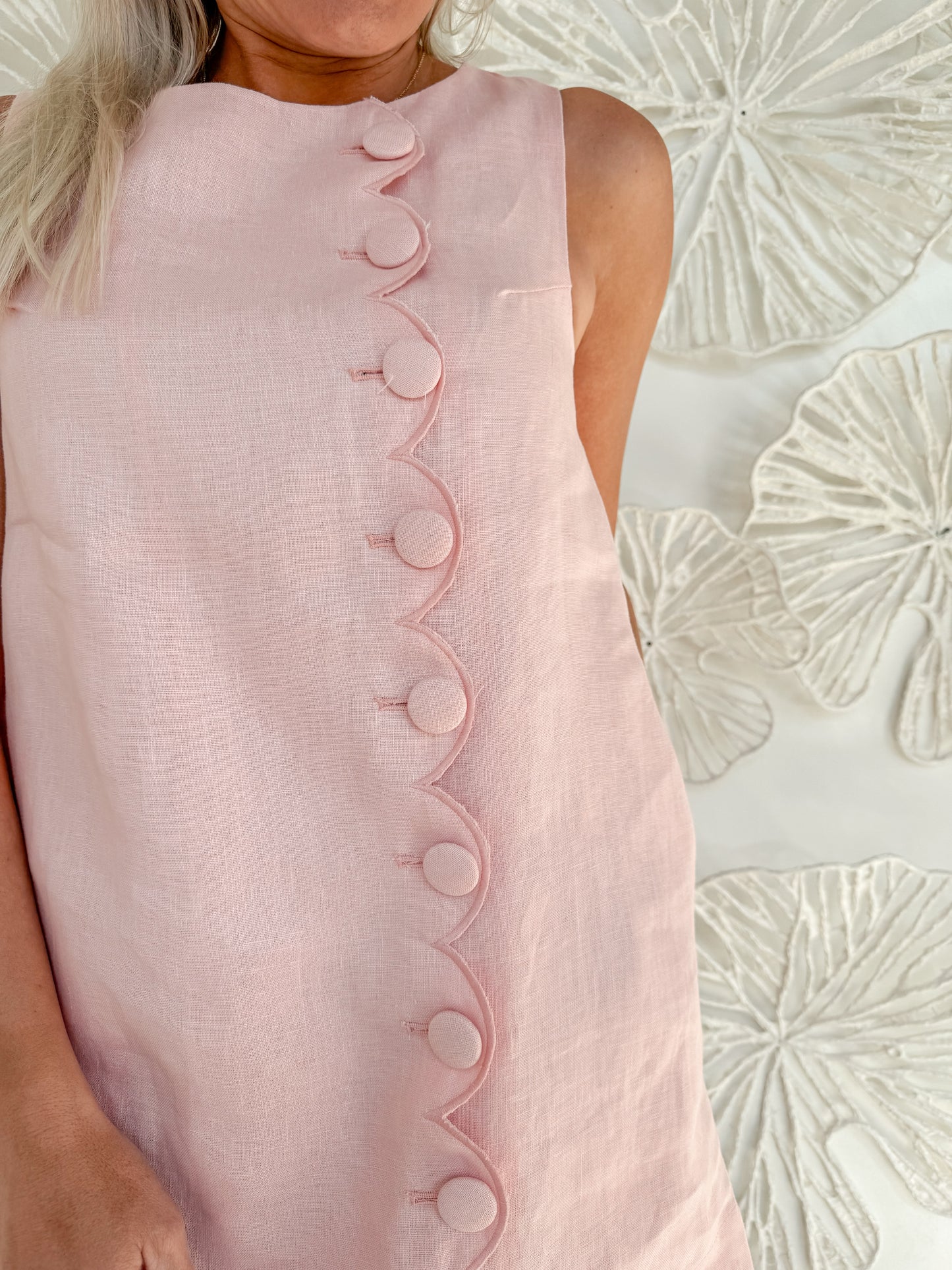 Pink Scalloped Button Mini