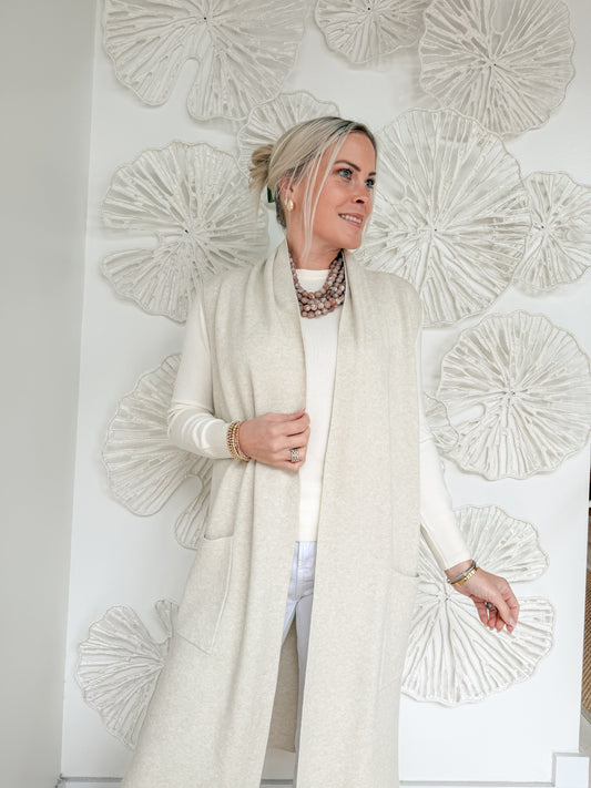 Light Tan Sleeveless Midi Coat