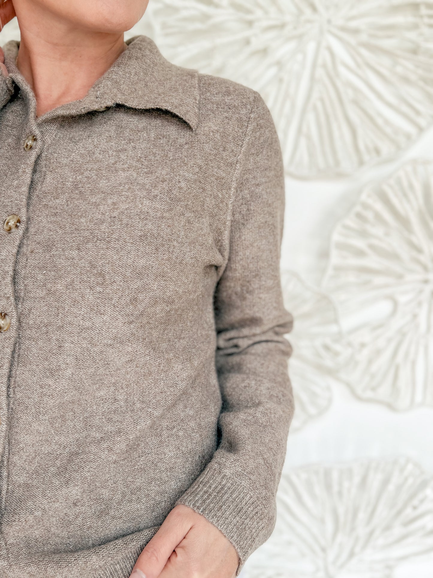 Oatmeal Button Collared Jacket