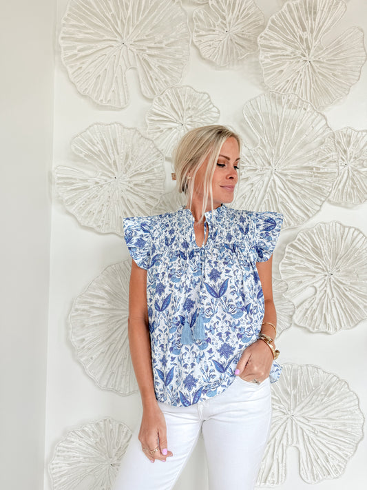 Sail To Sable Printed Blouse