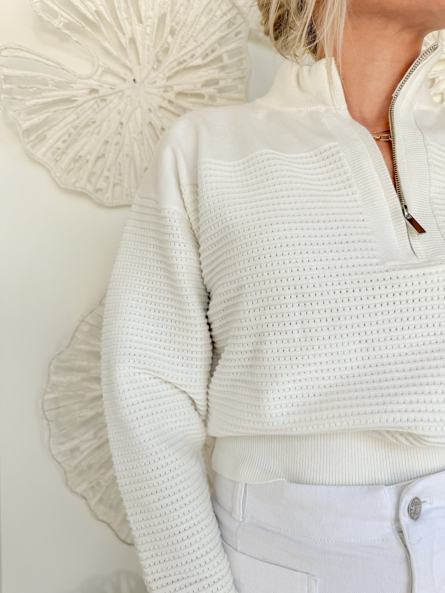 Ivory Ribbed Pullover