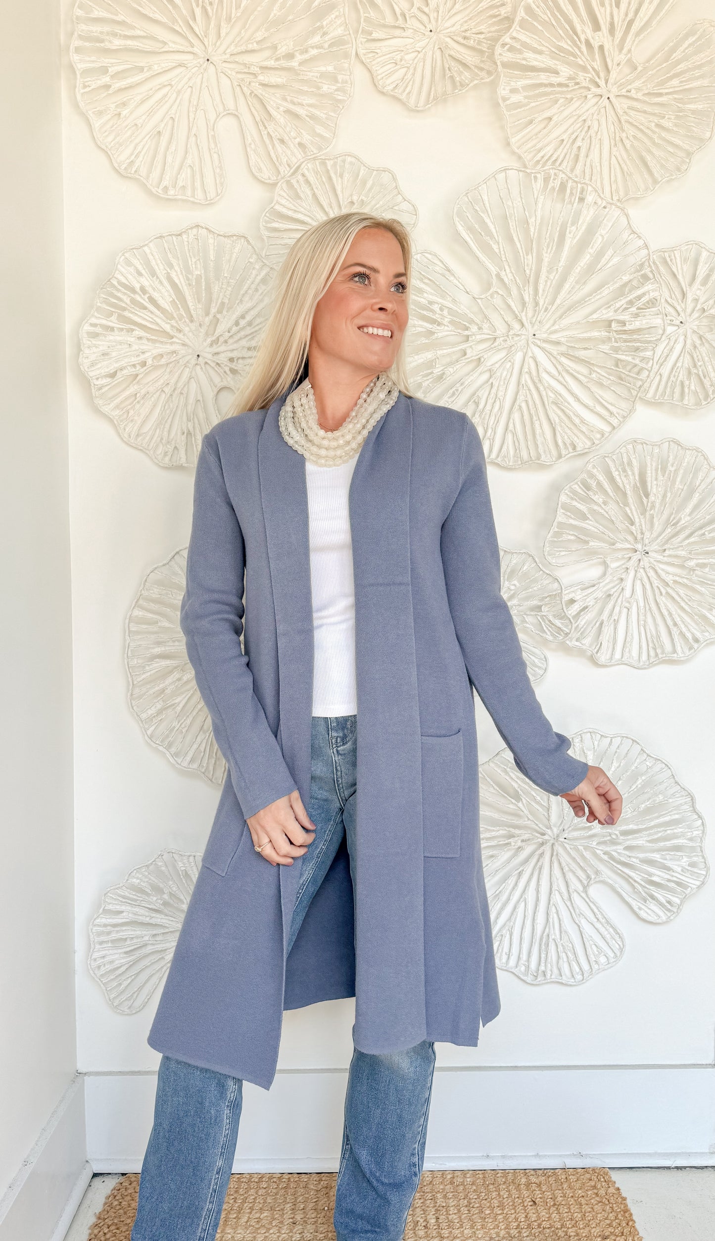 Cornflower Blue Midi Coat