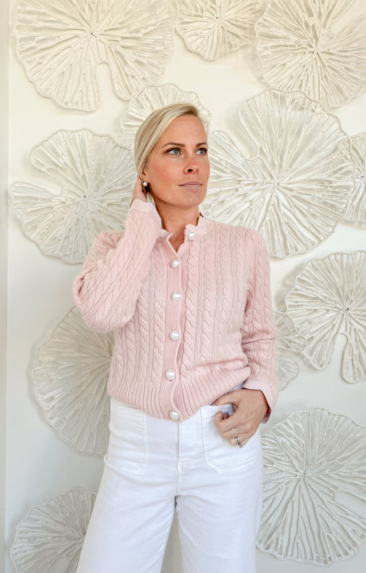 Sail to Sable Cashmere Pink Cardigan