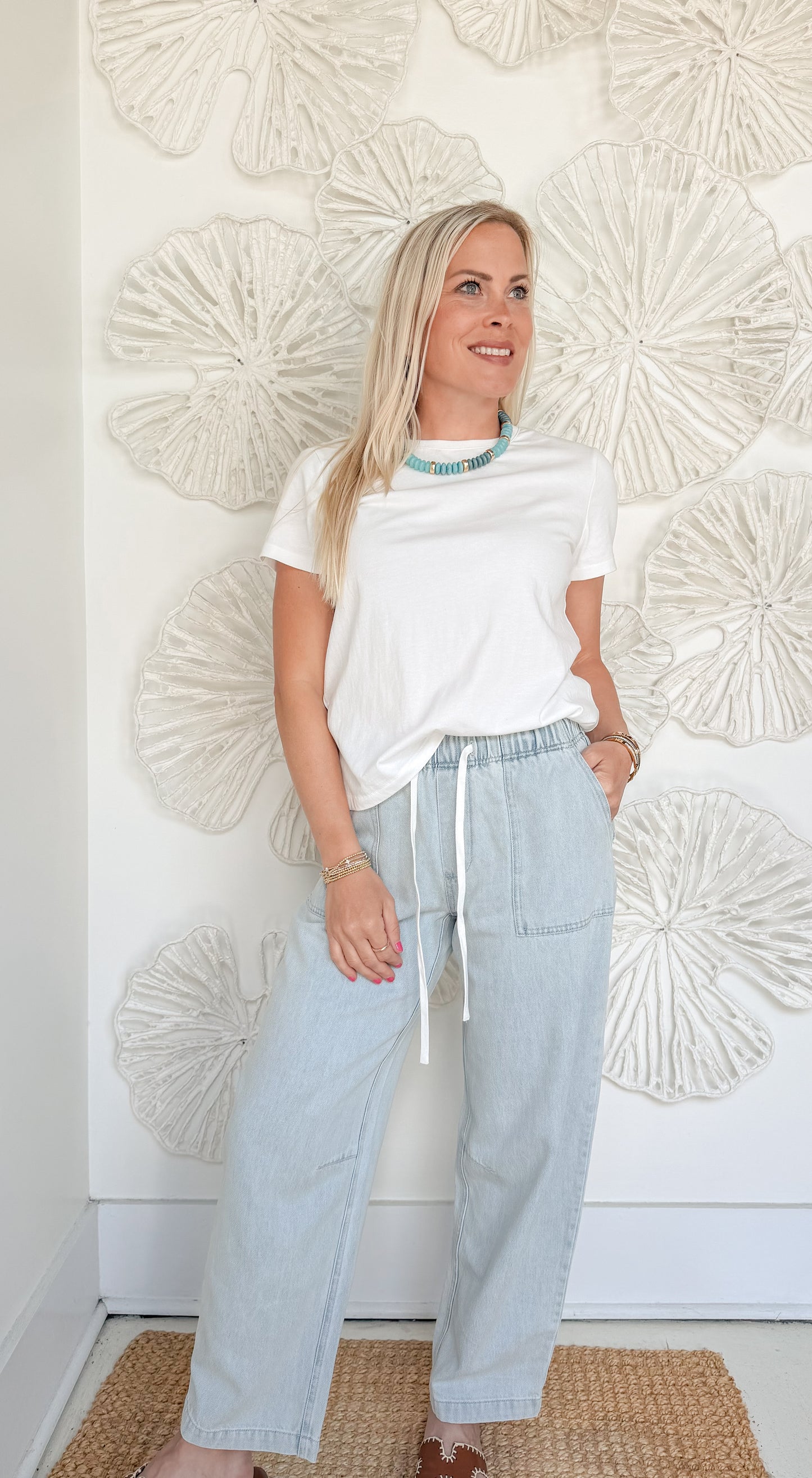 Light Wash Drawstring Pants