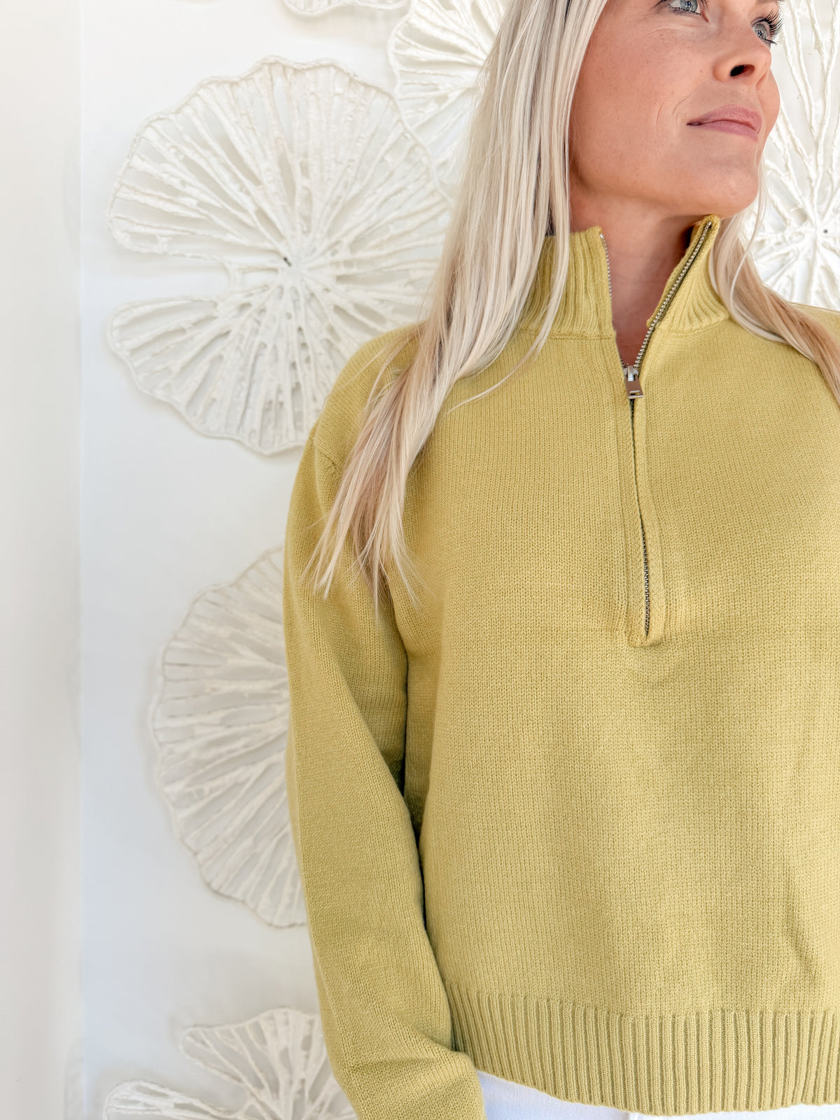 Lime Quarter Zip Pullover
