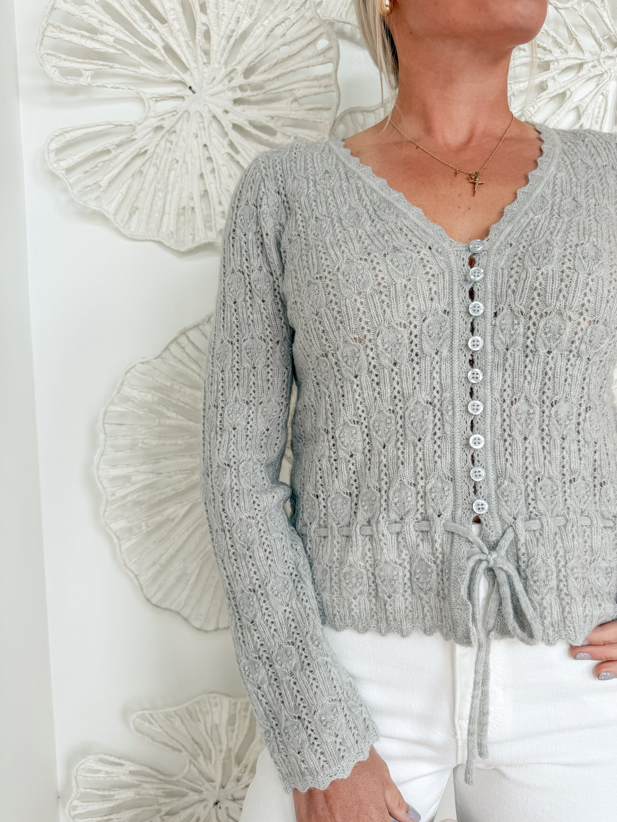 Light Grey Button Blouse