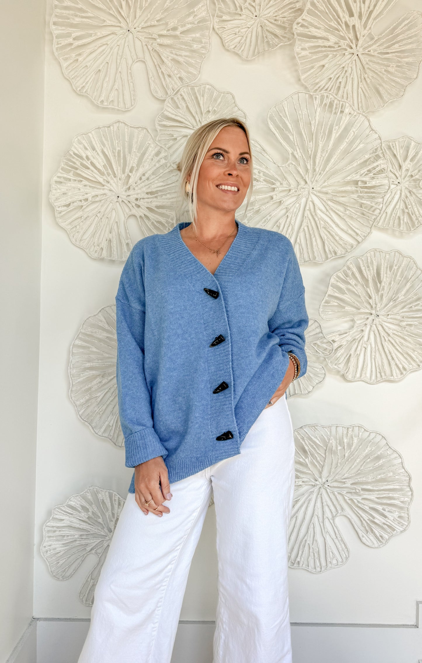 Coastal Blue Oversized Cardigan