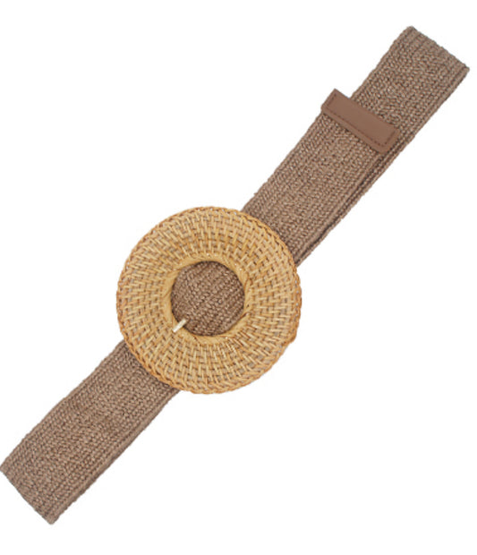 Mocha Round Straw Belt