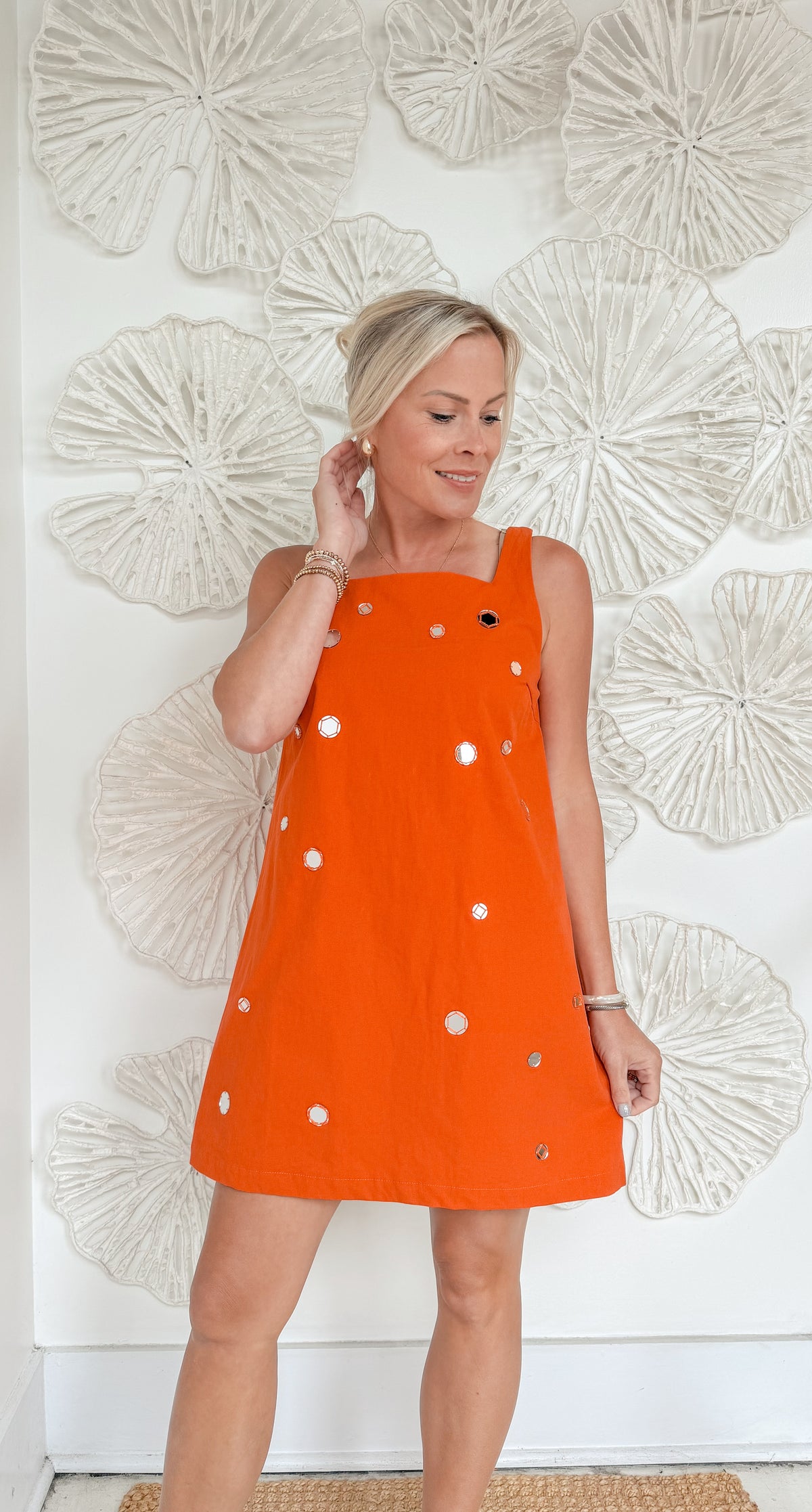 Orange Mirror Sequin Mini