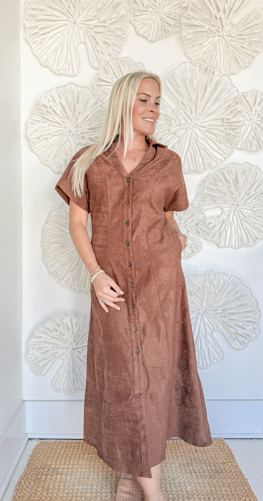 Brown Suede Maxi