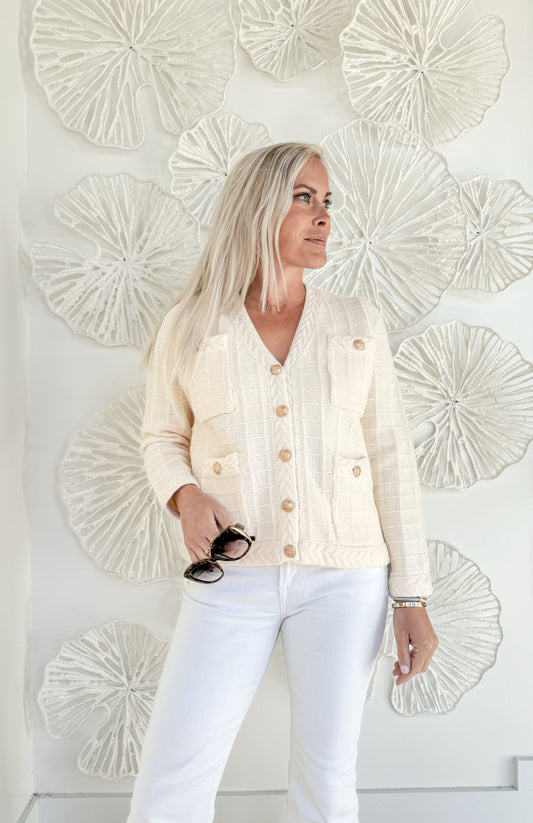 Ivory Vintage Button Sweater