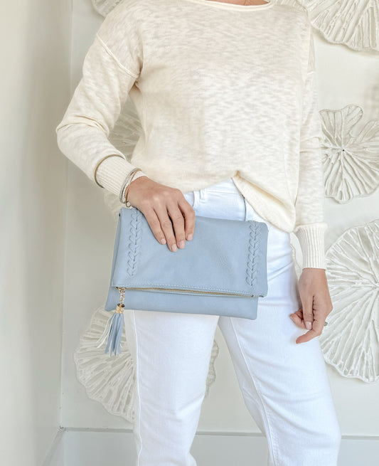 Periwinkle Crossbody Fringe Bag