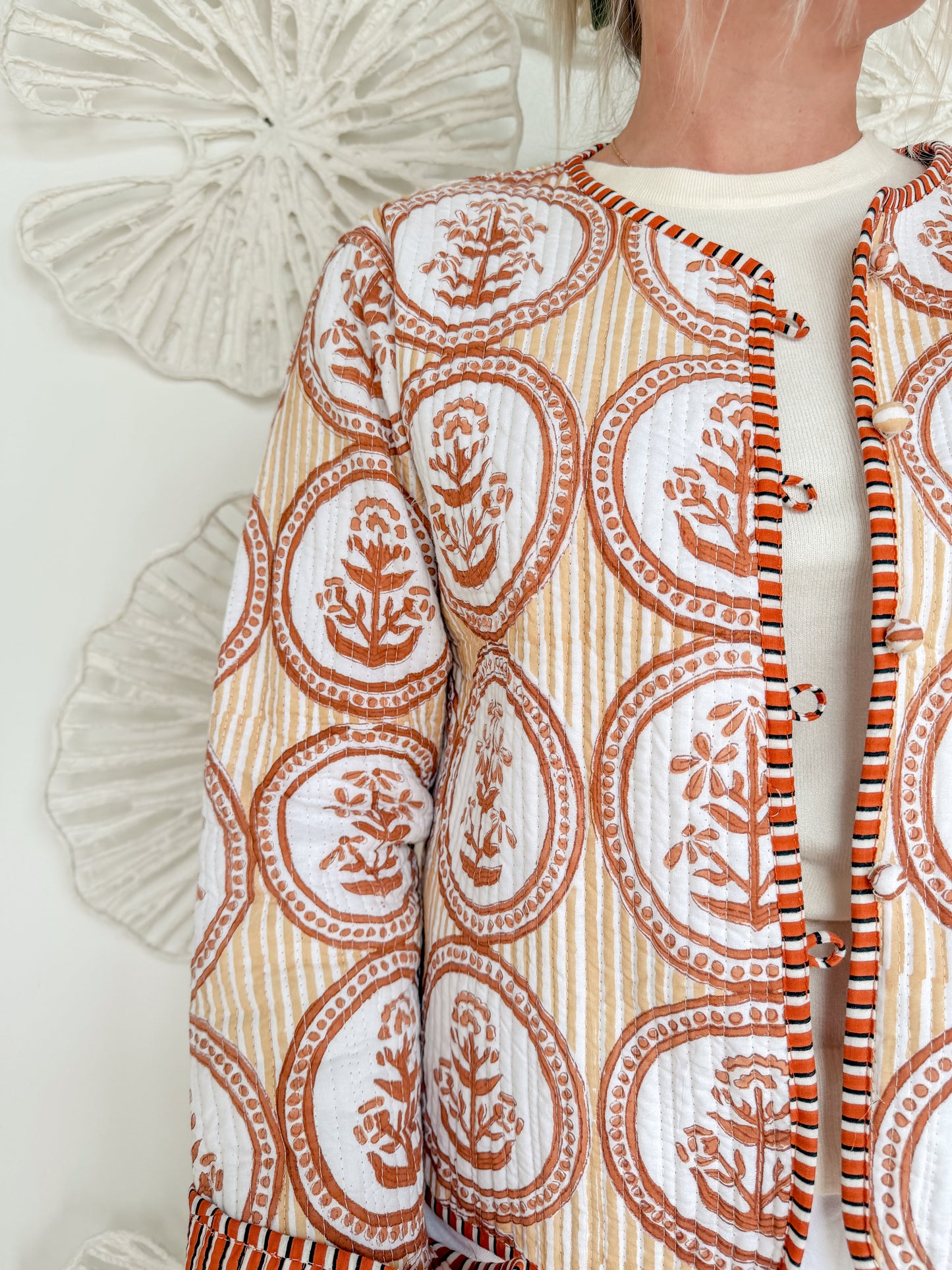 The Gigi Quilted Block Print Jacket