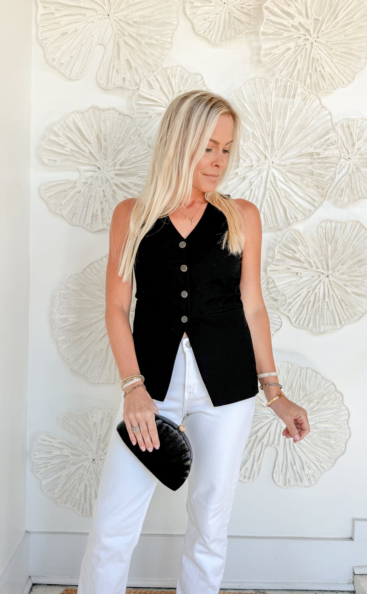 Black Button Vest