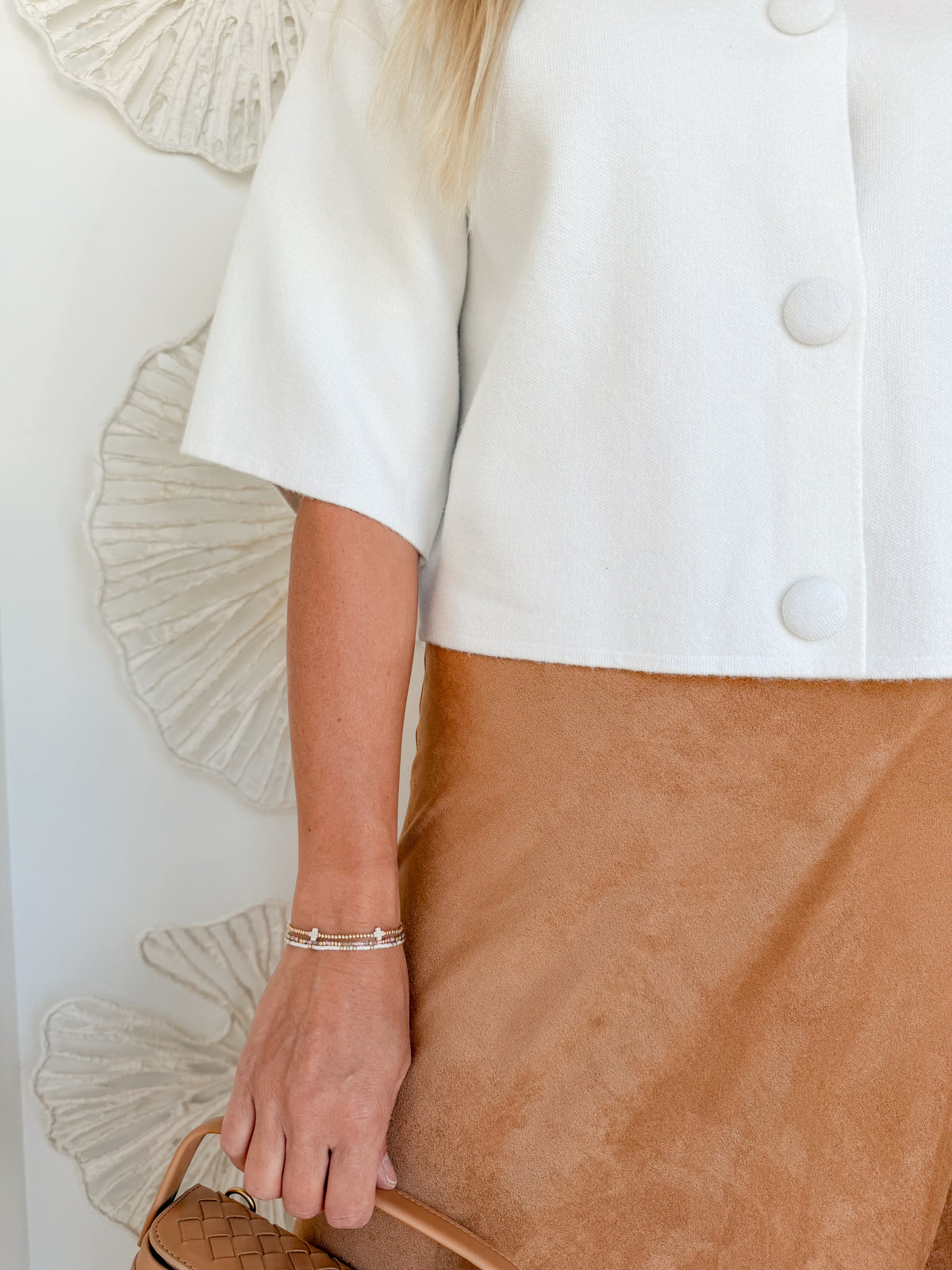 Ivory Large Button Blouse