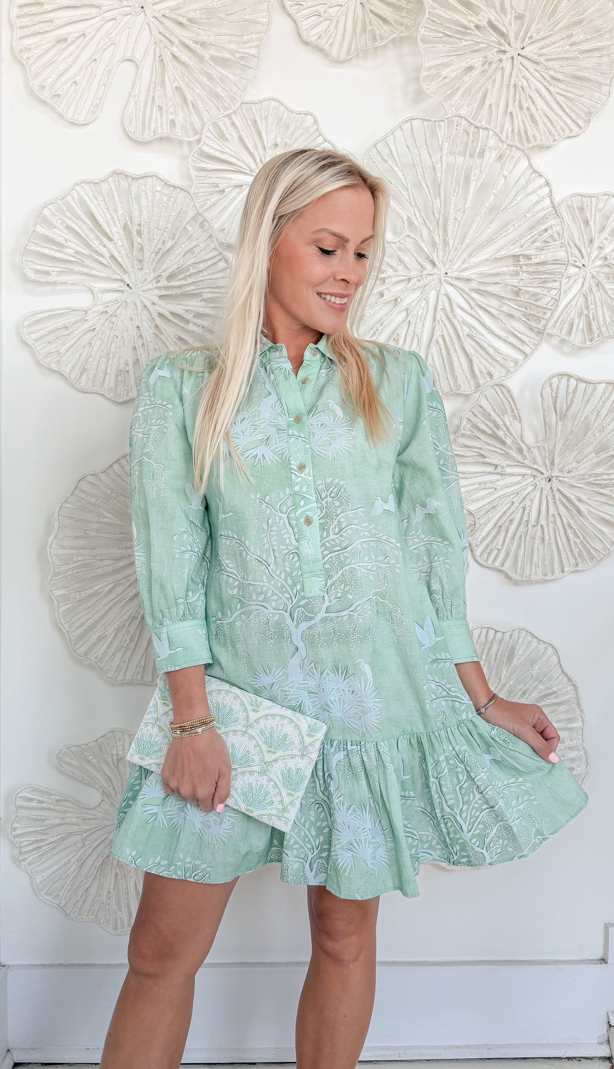 Heron Printed Swing Dress