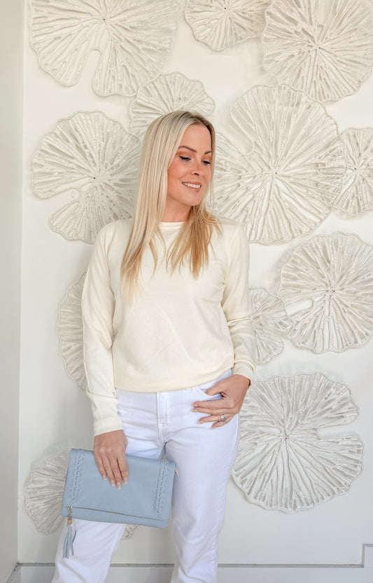 Cream Crew Neck Sweater