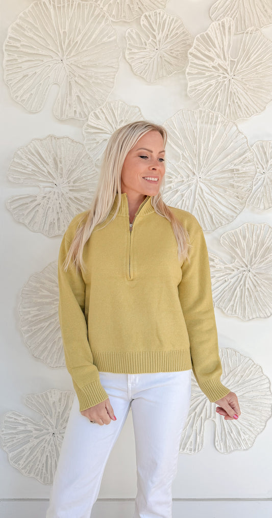 Lime Quarter Zip Pullover