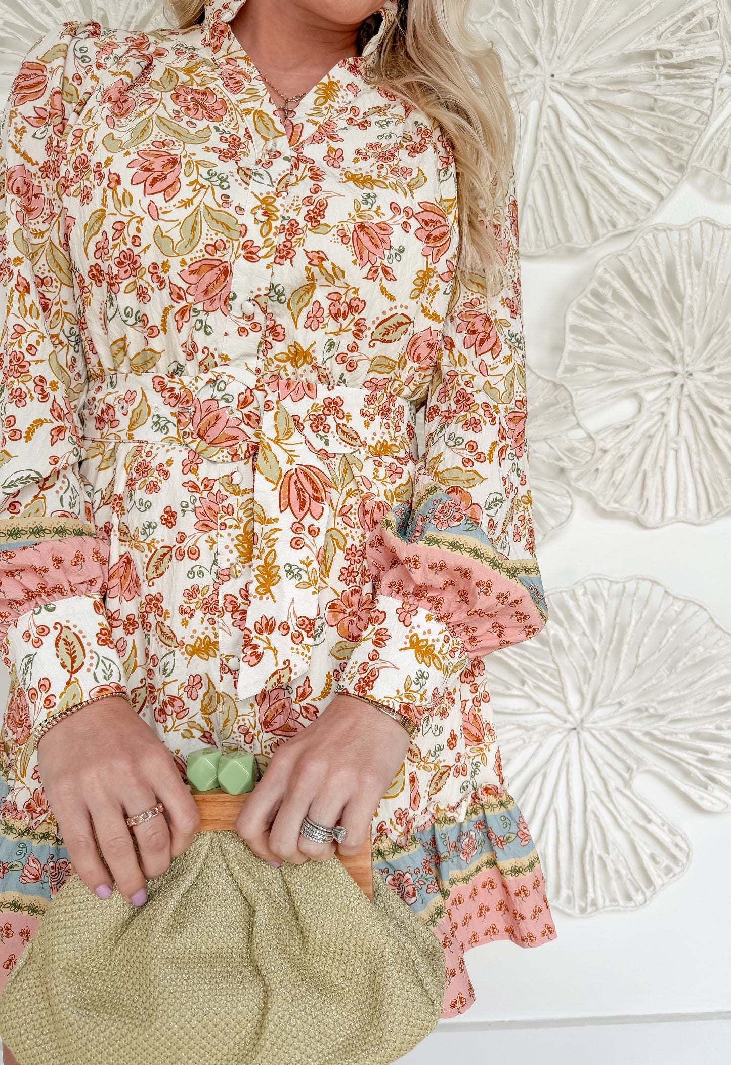 Spring Floral Belted Mini