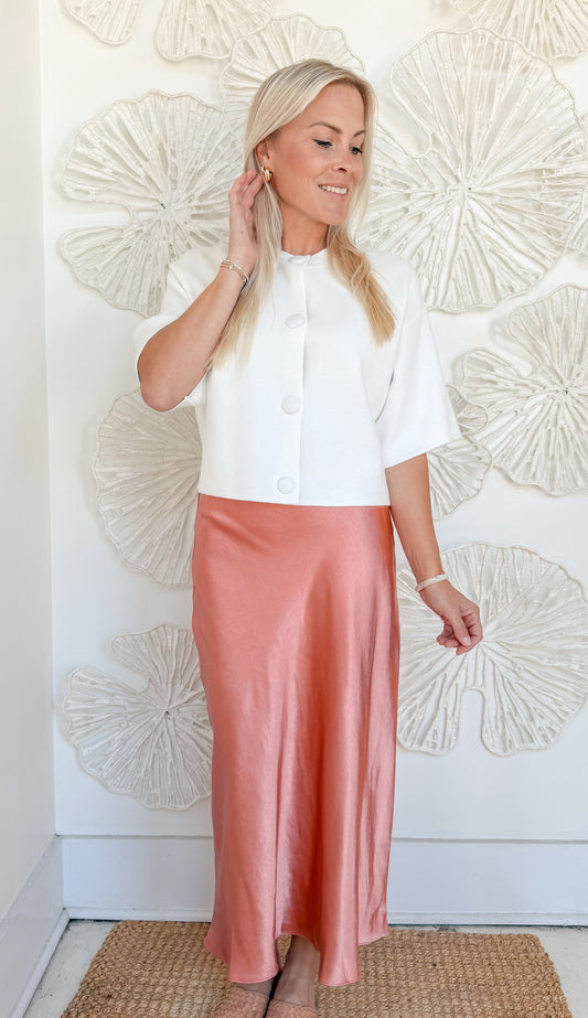 Spiced Cider Satin Skirt