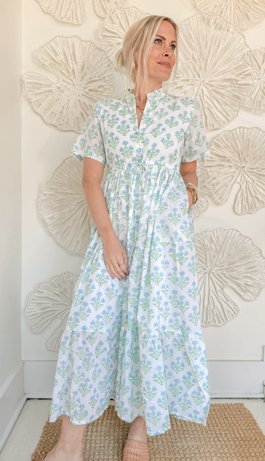 The Macey Block Print Maxi