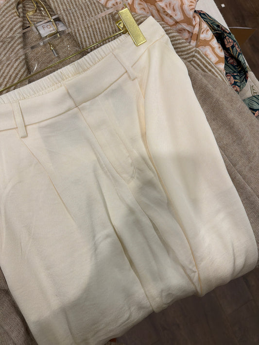 Cream Satin Trousers