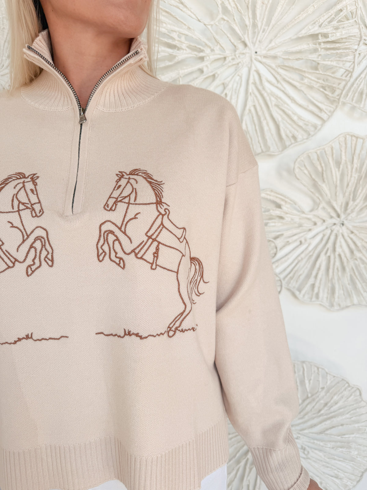 Equestrian Embroidered Pull Over