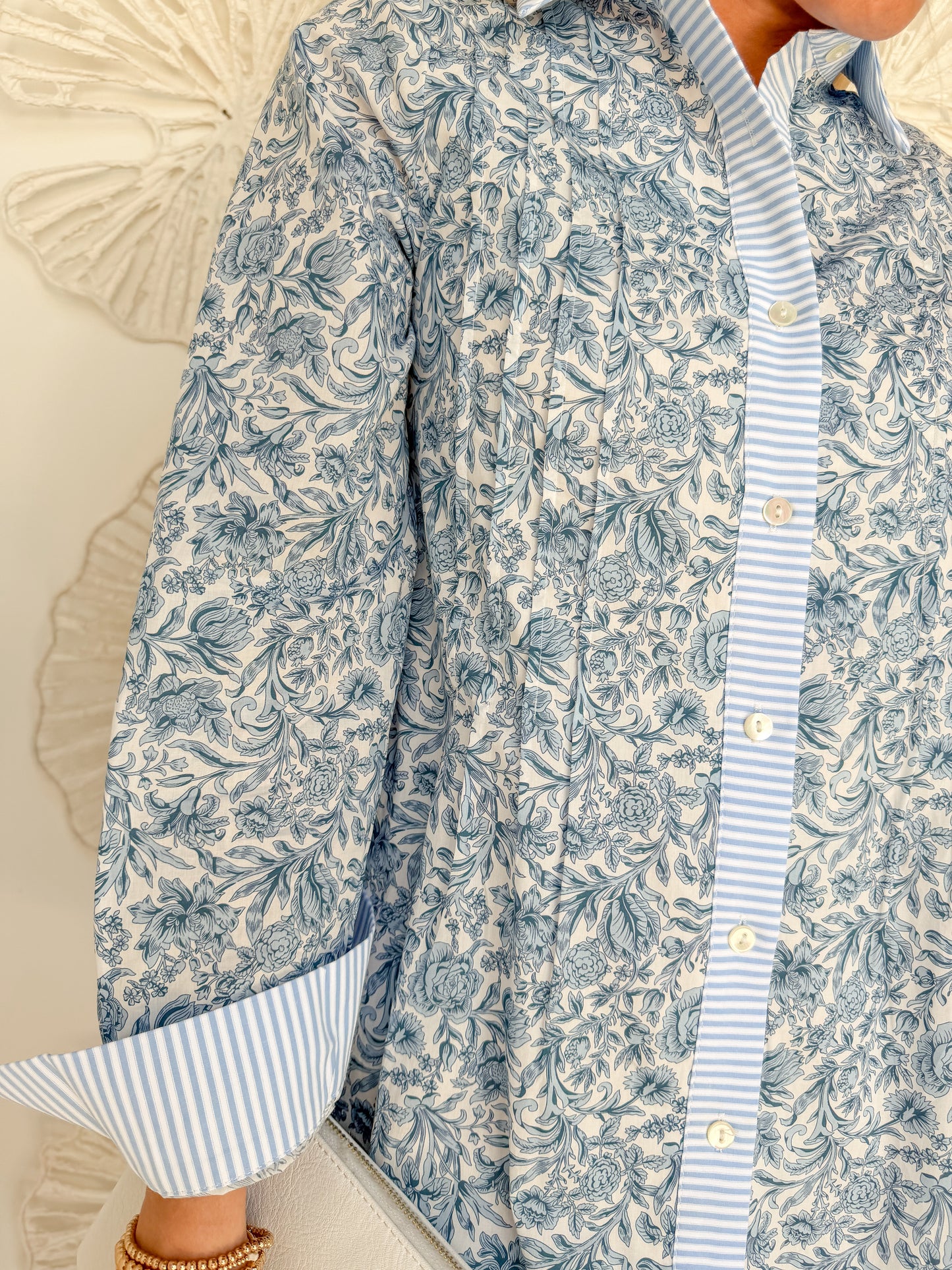 Blue Floral Collared Mini