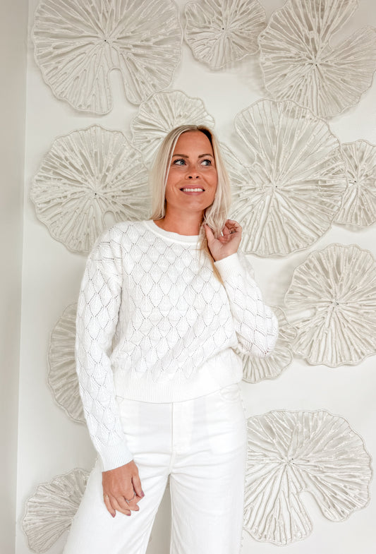 Ivory Pointelle Sweater