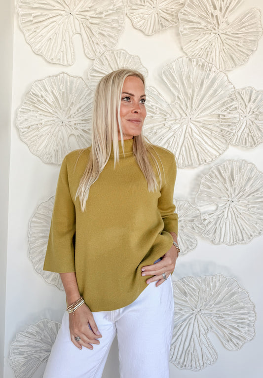 Green Mock Neck Sweater