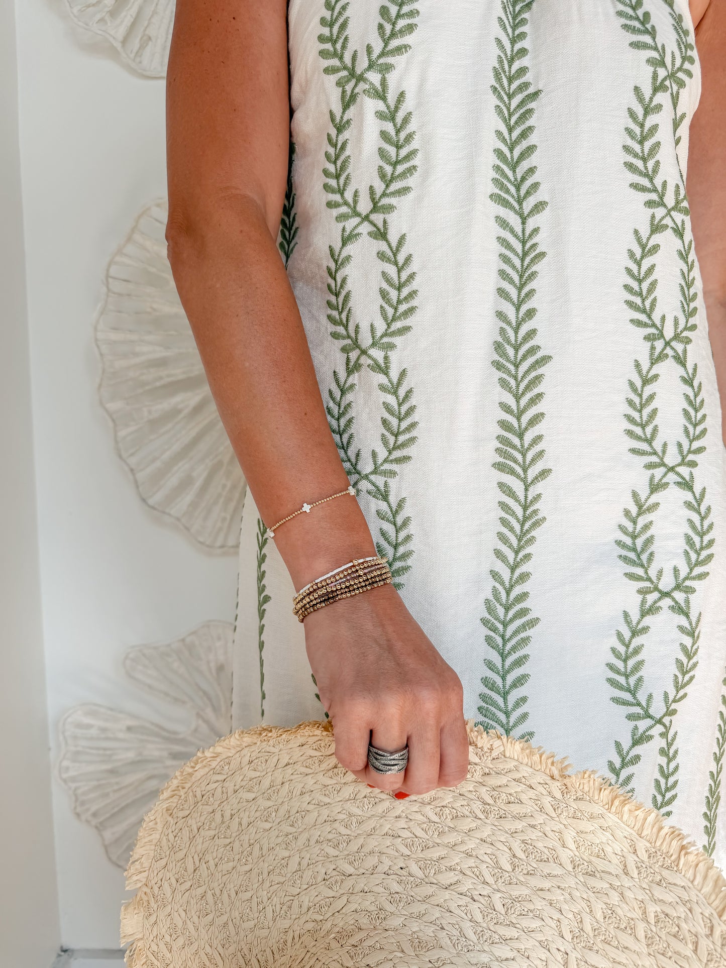 Sage Botanical Embroidered Mini